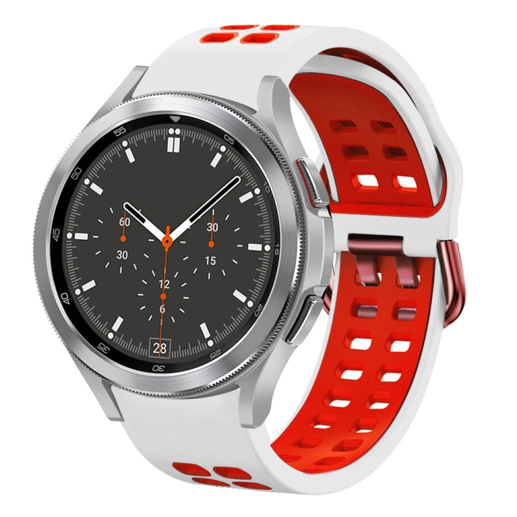 Bracelet de montre en silicone bicolore respirant 20 mm, pour Samsung Galaxy Watch 4 44mm, pour Samsung Galaxy Watch 4 Classic 46mm