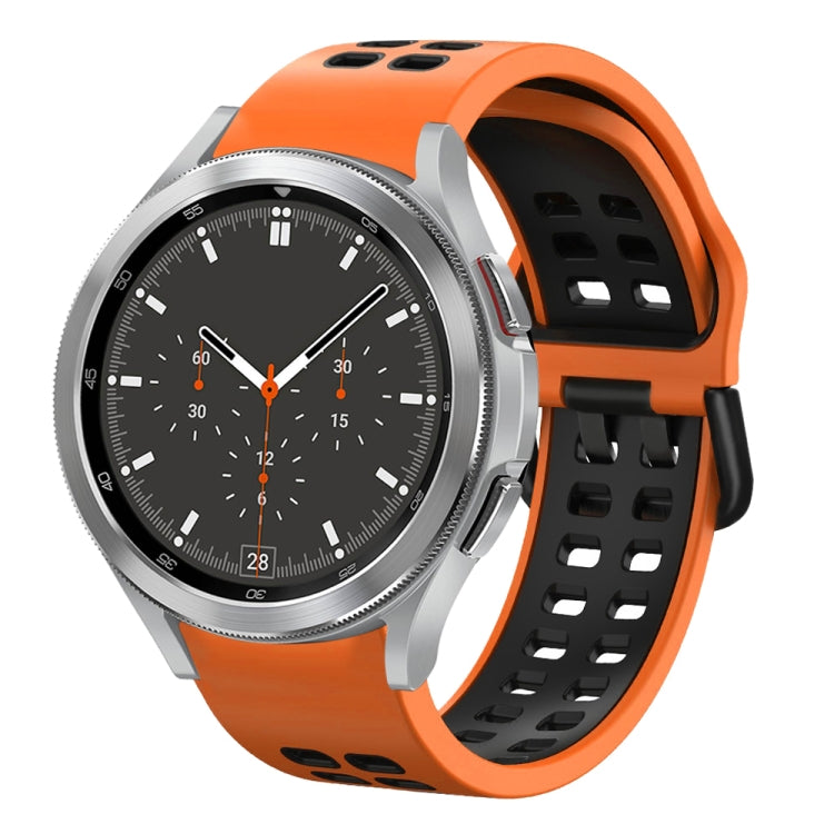Bracelet de montre en silicone bicolore respirant 20 mm, pour Samsung Galaxy Watch 4 44mm, pour Samsung Galaxy Watch 4 Classic 46mm