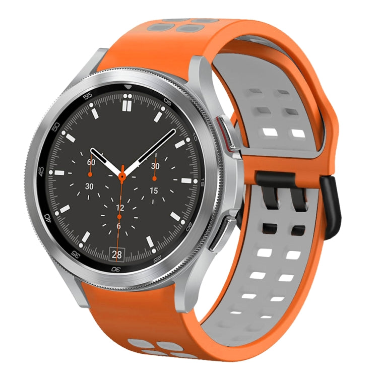 Bracelet de montre en silicone bicolore respirant 20 mm, pour Samsung Galaxy Watch 4 44mm, pour Samsung Galaxy Watch 4 Classic 46mm
