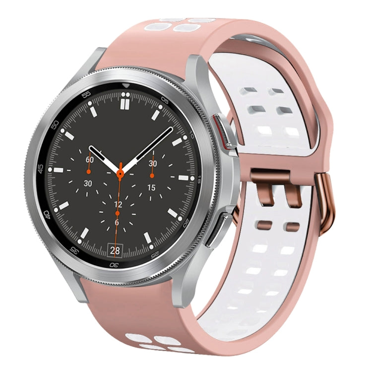 Bracelet de montre en silicone bicolore respirant 20 mm, pour Samsung Galaxy Watch 4 44mm, pour Samsung Galaxy Watch 4 Classic 46mm