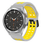 Bracelet de montre en silicone bicolore respirant 20 mm, pour Samsung Galaxy Watch 4 44mm, pour Samsung Galaxy Watch 4 Classic 46mm