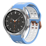 Bracelet de montre en silicone bicolore respirant 20 mm, pour Samsung Galaxy Watch 4 44mm, pour Samsung Galaxy Watch 4 Classic 46mm