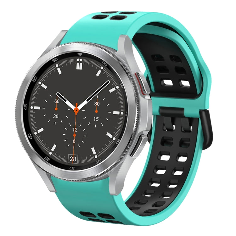 Bracelet de montre en silicone bicolore respirant 20 mm, pour Samsung Galaxy Watch 4 44mm, pour Samsung Galaxy Watch 4 Classic 46mm