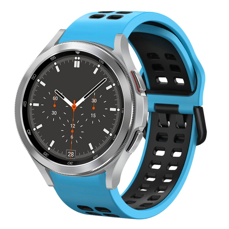 Bracelet de montre en silicone bicolore respirant 20 mm, pour Samsung Galaxy Watch 4 44mm, pour Samsung Galaxy Watch 4 Classic 46mm