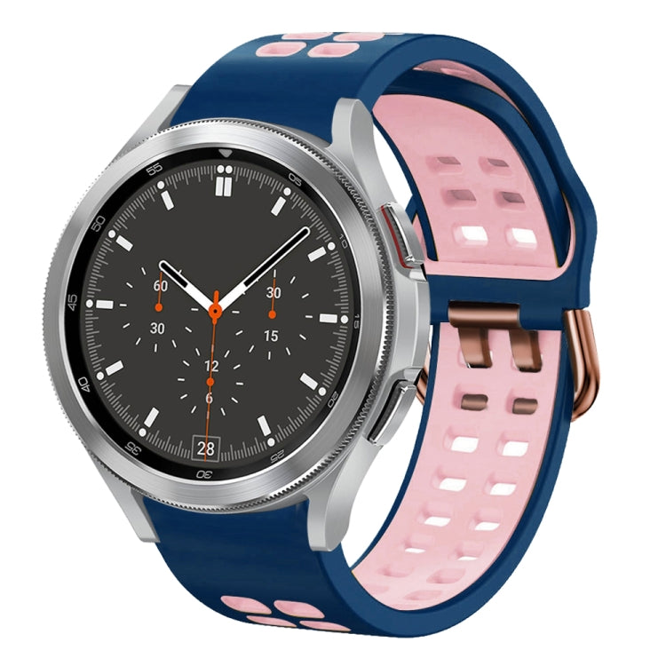 Bracelet de montre en silicone bicolore respirant 20 mm, pour Samsung Galaxy Watch 4 44mm, pour Samsung Galaxy Watch 4 Classic 46mm