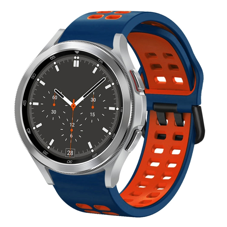 Bracelet de montre en silicone bicolore respirant 20 mm, pour Samsung Galaxy Watch 4 44mm, pour Samsung Galaxy Watch 4 Classic 46mm