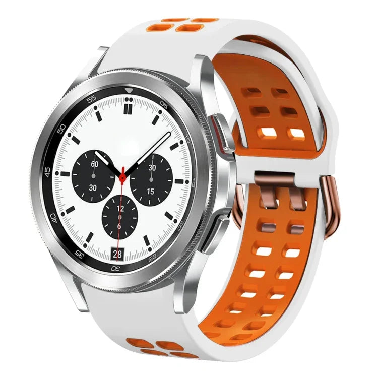 Bracelet de montre en silicone bicolore respirant 20 mm, pour Samsung Galaxy Watch 4 Classic 42 mm, pour Galaxy Watch Active 2