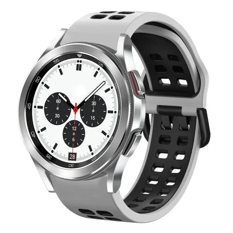 Bracelet de montre en silicone bicolore respirant 20 mm, pour Samsung Galaxy Watch 4 Classic 42 mm, pour Galaxy Watch Active 2