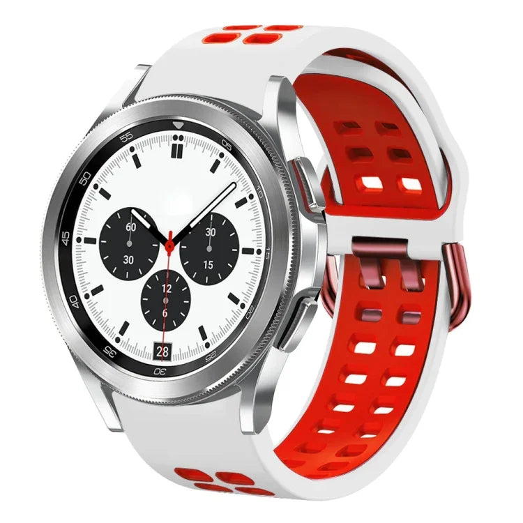 Bracelet de montre en silicone bicolore respirant 20 mm, pour Samsung Galaxy Watch 4 Classic 42 mm, pour Galaxy Watch Active 2