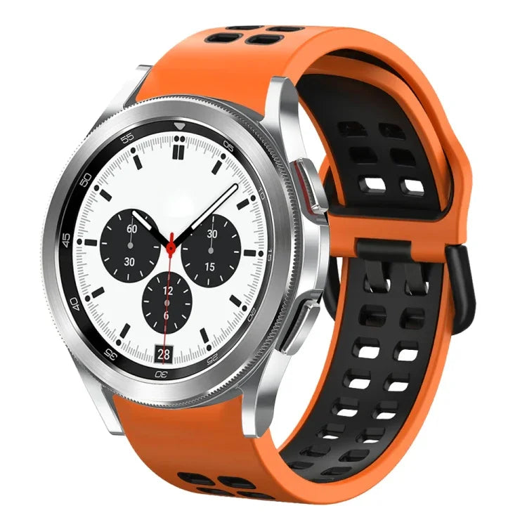Bracelet de montre en silicone bicolore respirant 20 mm, pour Samsung Galaxy Watch 4 Classic 42 mm, pour Galaxy Watch Active 2