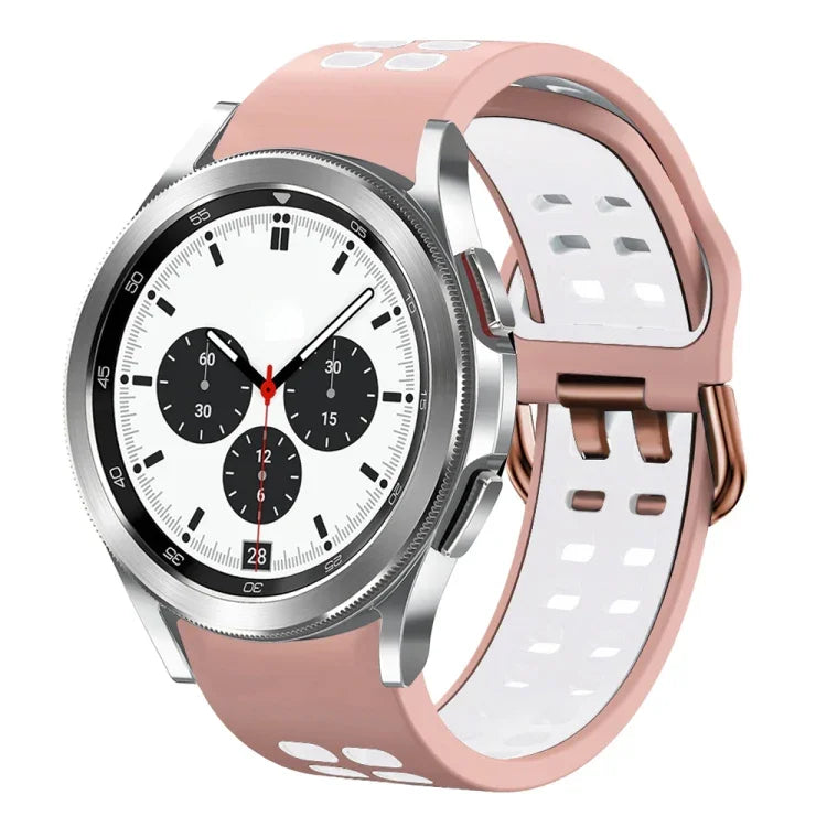 Bracelet de montre en silicone bicolore respirant 20 mm, pour Samsung Galaxy Watch 4 Classic 42 mm, pour Galaxy Watch Active 2