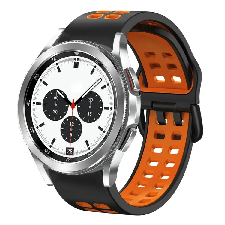 Bracelet de montre en silicone bicolore respirant 20 mm, pour Samsung Galaxy Watch 4 Classic 42 mm, pour Galaxy Watch Active 2