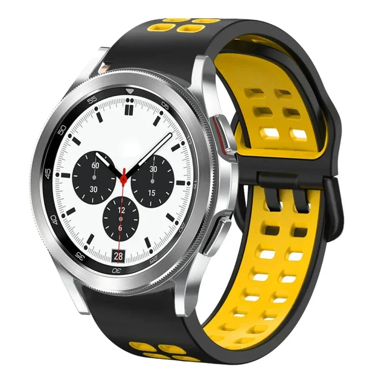 Bracelet de montre en silicone bicolore respirant 20 mm, pour Samsung Galaxy Watch 4 Classic 42 mm, pour Galaxy Watch Active 2
