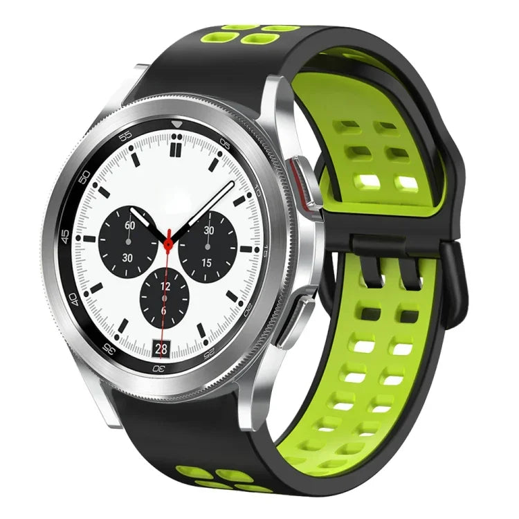 Bracelet de montre en silicone bicolore respirant 20 mm, pour Samsung Galaxy Watch 4 Classic 42 mm, pour Galaxy Watch Active 2