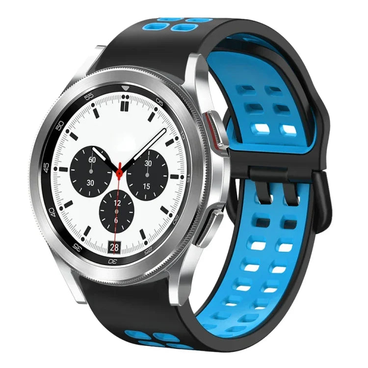 Bracelet de montre en silicone bicolore respirant 20 mm, pour Samsung Galaxy Watch 4 Classic 42 mm, pour Galaxy Watch Active 2