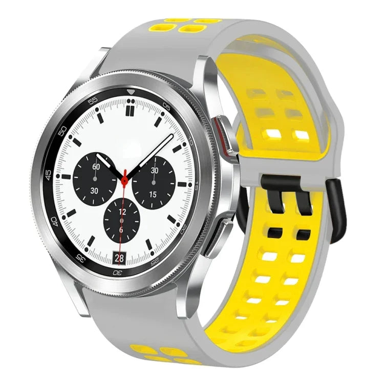 Bracelet de montre en silicone bicolore respirant 20 mm, pour Samsung Galaxy Watch 4 Classic 42 mm, pour Galaxy Watch Active 2