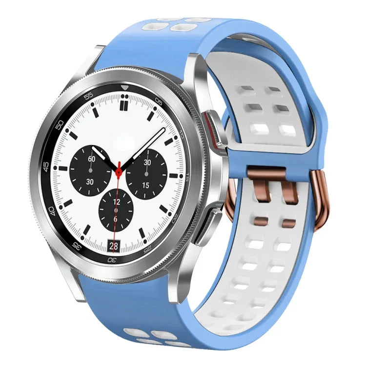 Bracelet de montre en silicone bicolore respirant 20 mm, pour Samsung Galaxy Watch 4 Classic 42 mm, pour Galaxy Watch Active 2
