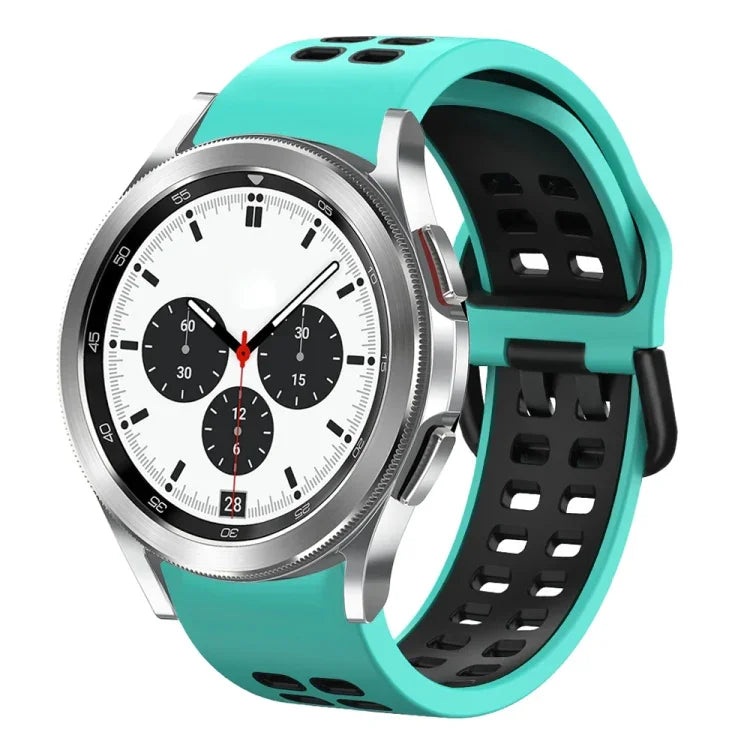Bracelet de montre en silicone bicolore respirant 20 mm, pour Samsung Galaxy Watch 4 Classic 42 mm, pour Galaxy Watch Active 2