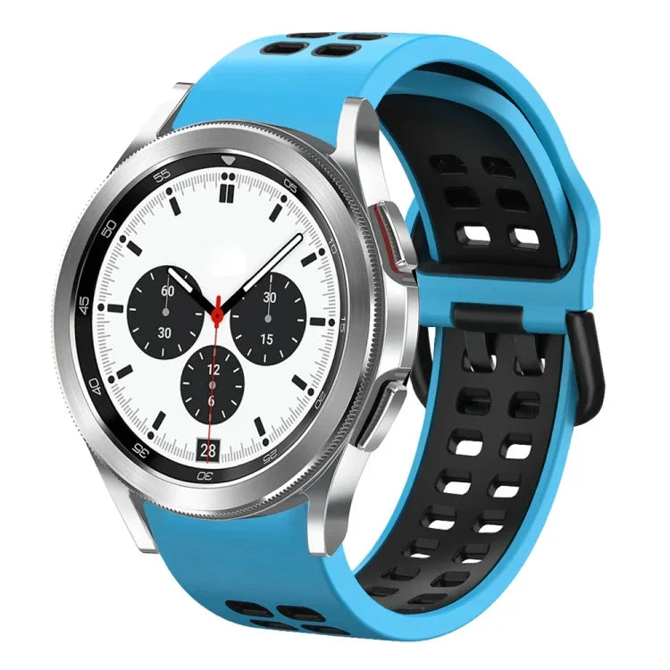 Bracelet de montre en silicone bicolore respirant 20 mm, pour Samsung Galaxy Watch 4 Classic 42 mm, pour Galaxy Watch Active 2