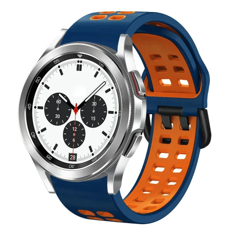 Bracelet de montre en silicone bicolore respirant 20 mm, pour Samsung Galaxy Watch 4 Classic 42 mm, pour Galaxy Watch Active 2