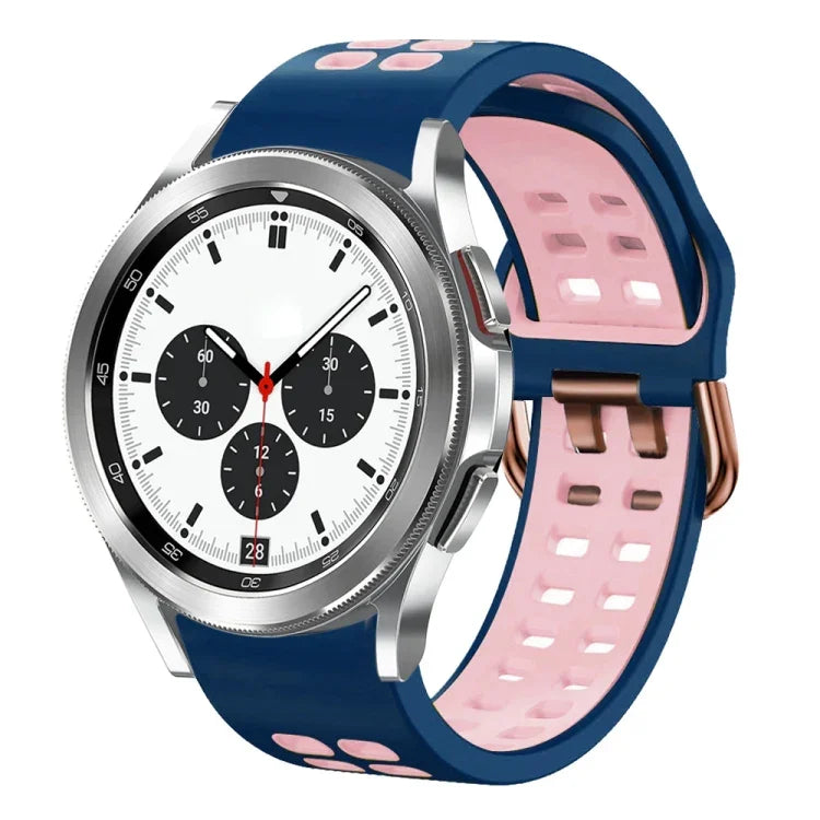 Bracelet de montre en silicone bicolore respirant 20 mm, pour Samsung Galaxy Watch 4 Classic 42 mm, pour Galaxy Watch Active 2
