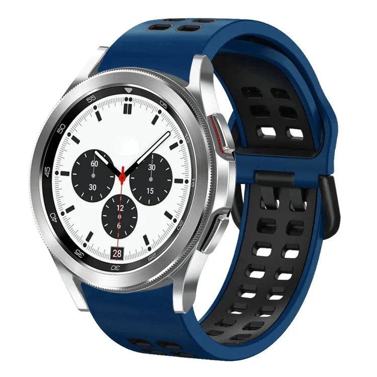 Bracelet de montre en silicone bicolore respirant 20 mm, pour Samsung Galaxy Watch 4 Classic 42 mm, pour Galaxy Watch Active 2