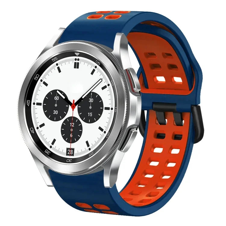 Bracelet de montre en silicone bicolore respirant 20 mm, pour Samsung Galaxy Watch 4 Classic 42 mm, pour Galaxy Watch Active 2