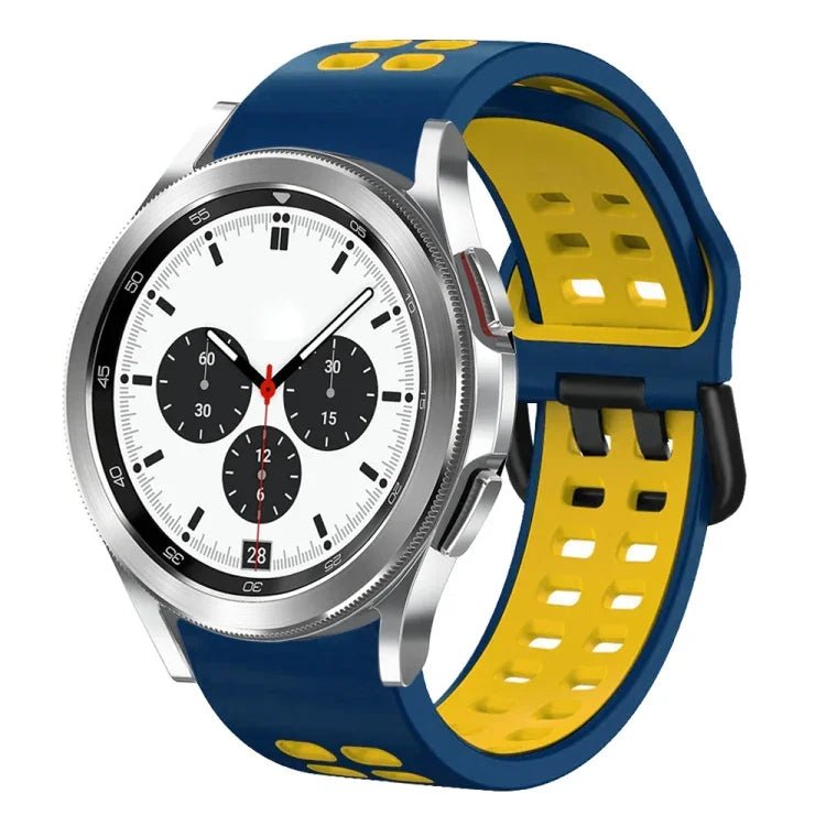 Bracelet de montre en silicone bicolore respirant 20 mm, pour Samsung Galaxy Watch 4 Classic 42 mm, pour Galaxy Watch Active 2