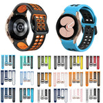 Bracelet de montre en silicone bicolore respirant 20 mm, pour Samsung Galaxy Watch 4 Classic 42 mm, pour Galaxy Watch Active 2