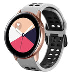 Bracelet de montre en silicone bicolore respirant 20 mm, pour Samsung Galaxy Watch 4 Classic 42 mm, pour Galaxy Watch Active 2