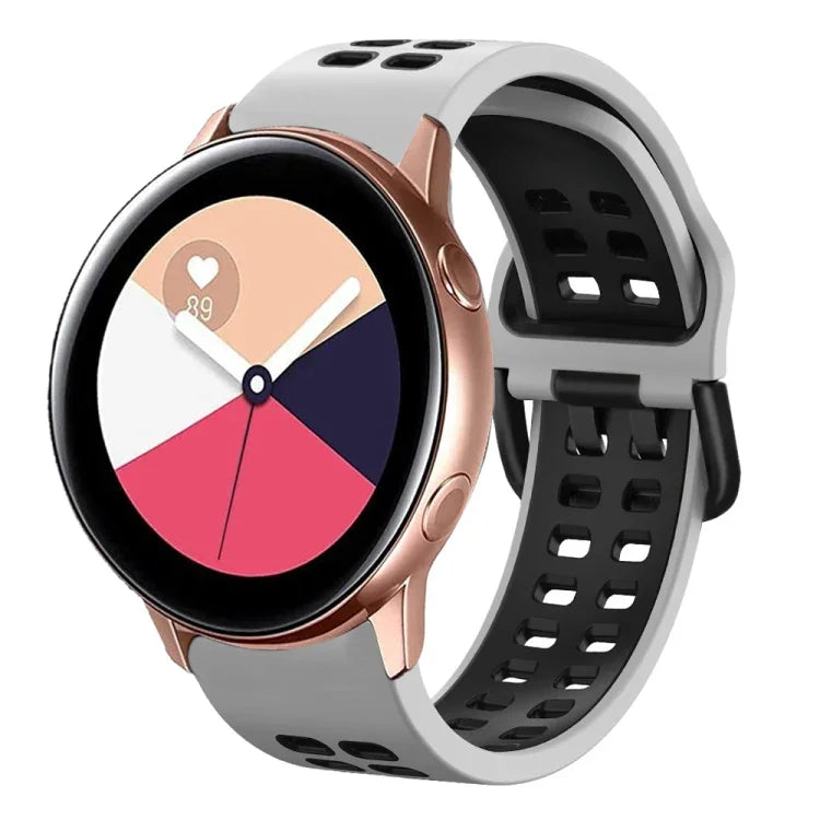 Bracelet de montre en silicone bicolore respirant 20 mm, pour Samsung Galaxy Watch 4 Classic 42 mm, pour Galaxy Watch Active 2
