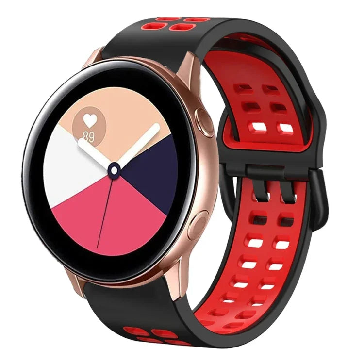 Bracelet de montre en silicone bicolore respirant 20 mm, pour Samsung Galaxy Watch 4 Classic 42 mm, pour Galaxy Watch Active 2