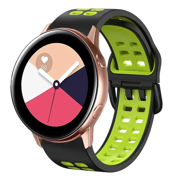 Bracelet de montre en silicone bicolore respirant 20 mm, pour Samsung Galaxy Watch 4 Classic 42 mm, pour Galaxy Watch Active 2