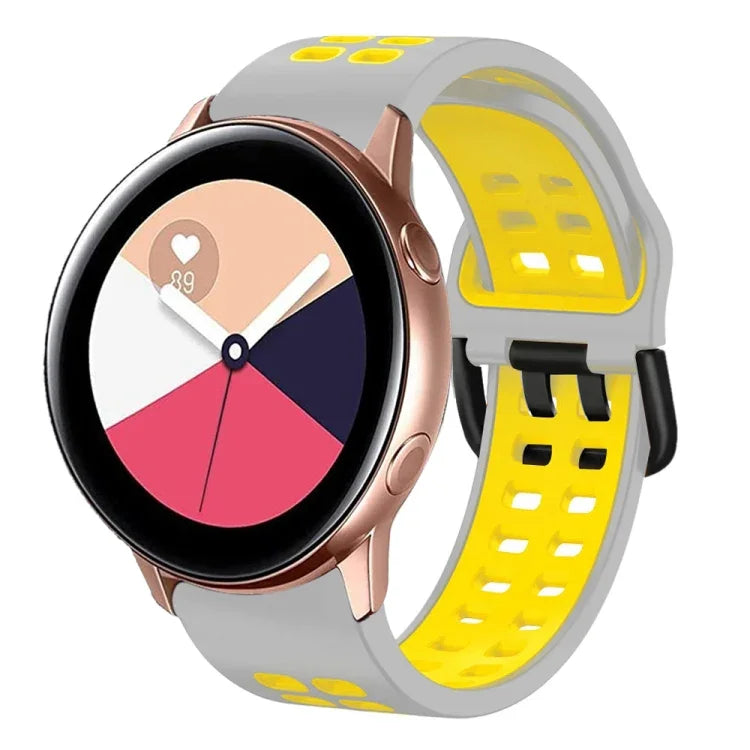 Bracelet de montre en silicone bicolore respirant 20 mm, pour Samsung Galaxy Watch 4 Classic 42 mm, pour Galaxy Watch Active 2