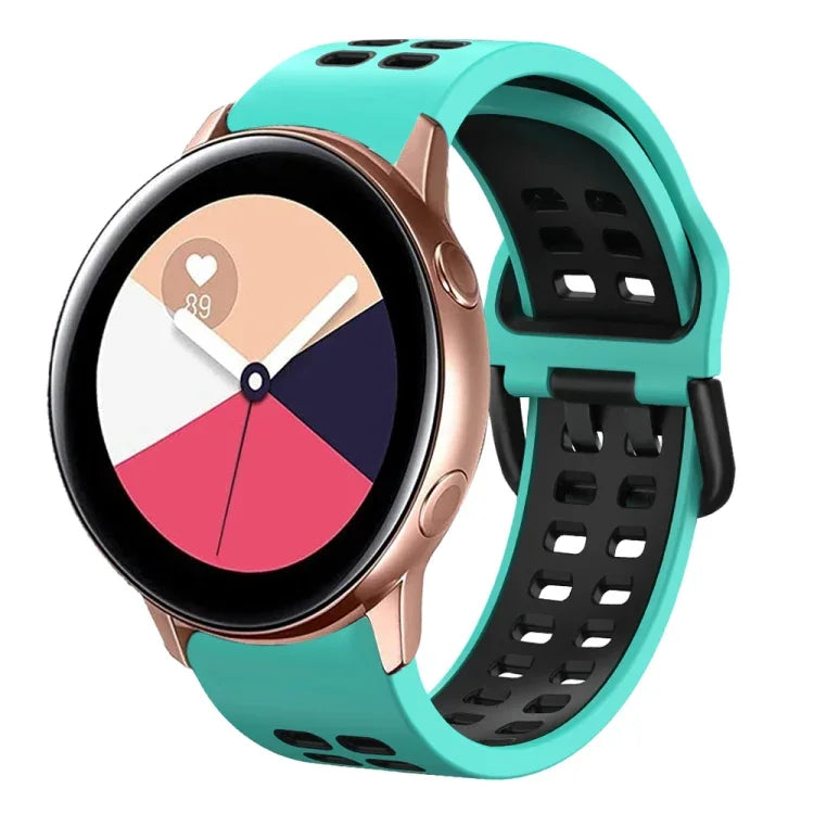 Bracelet de montre en silicone bicolore respirant 20 mm, pour Samsung Galaxy Watch 4 Classic 42 mm, pour Galaxy Watch Active 2