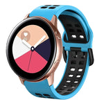 Bracelet de montre en silicone bicolore respirant 20 mm, pour Samsung Galaxy Watch 4 Classic 42 mm, pour Galaxy Watch Active 2