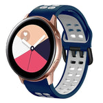Bracelet de montre en silicone bicolore respirant 20 mm, pour Samsung Galaxy Watch 4 Classic 42 mm, pour Galaxy Watch Active 2