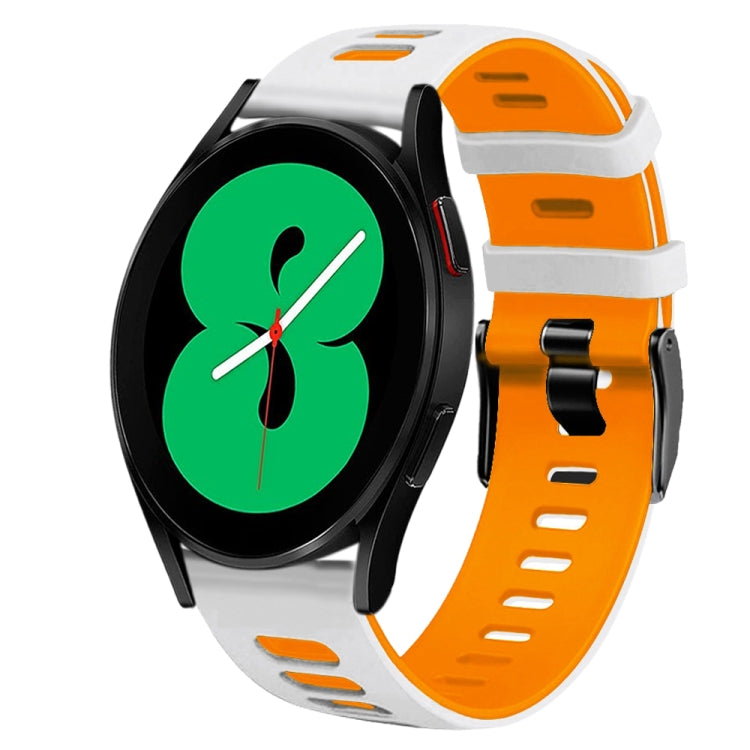 20mm Two-Color Silicone Watch Band, For Samsung Galaxy Watch 4 44mm, For Samsung Galaxy Watch 4 Classic 46mm