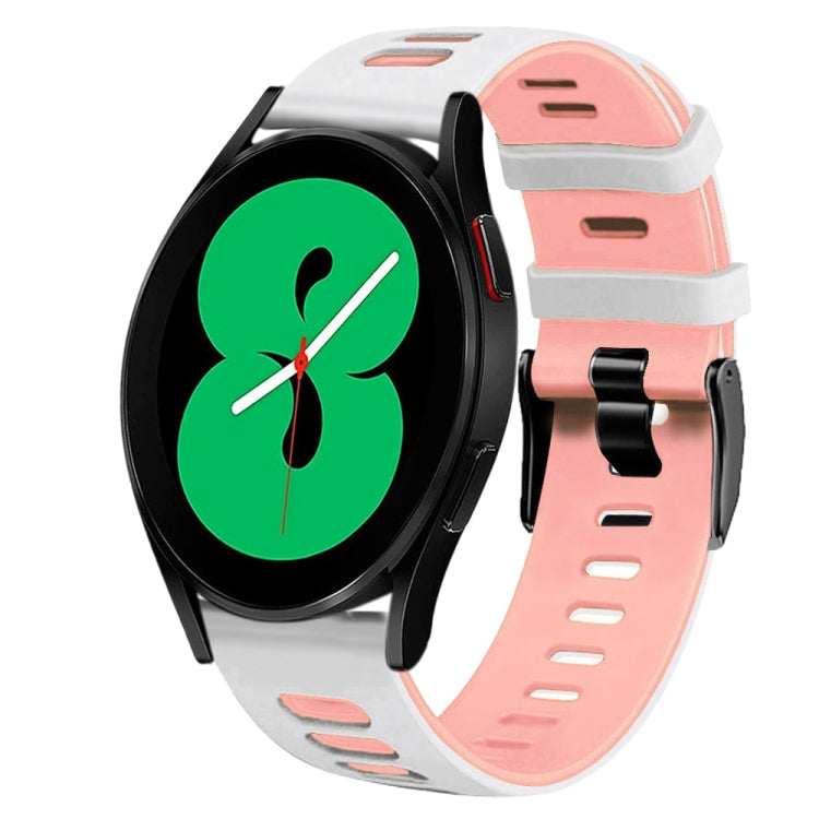 Bracelet de montre en silicone bicolore de 20 mm, pour Samsung Galaxy Watch 4 44 mm, pour Samsung Galaxy Watch 4 Classic 46 mm