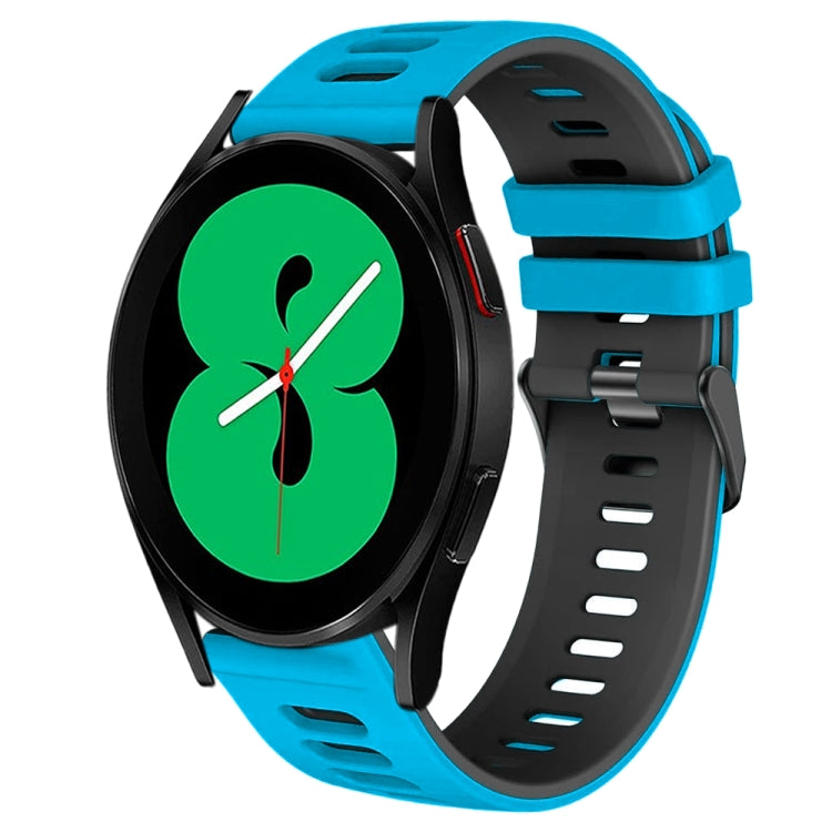 Bracelet de montre en silicone bicolore de 20 mm, pour Samsung Galaxy Watch 4 44 mm, pour Samsung Galaxy Watch 4 Classic 46 mm