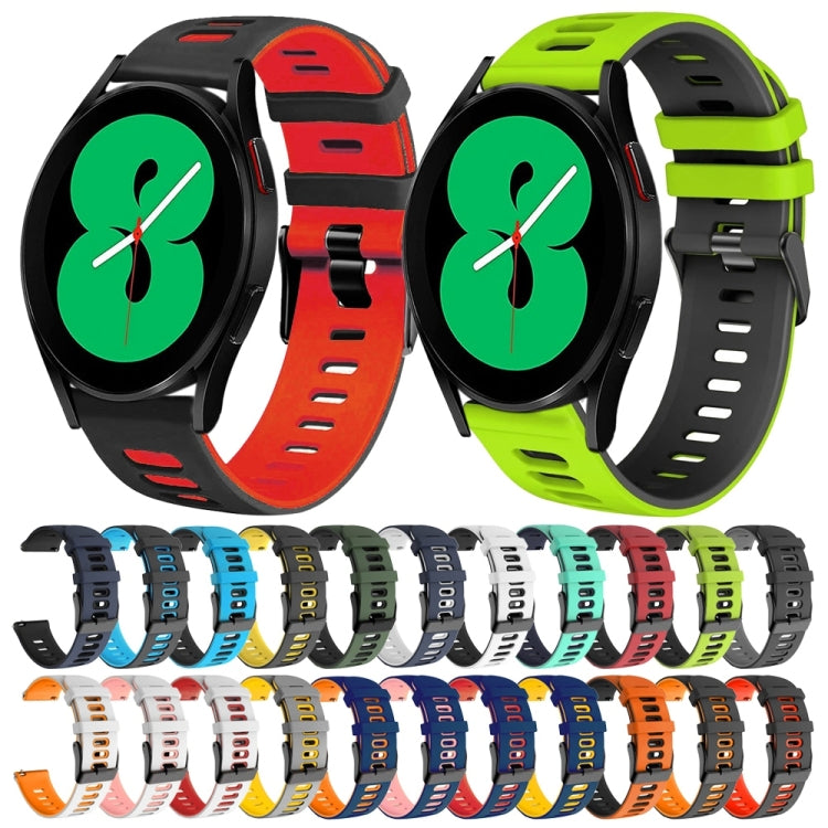 Bracelet de montre en silicone bicolore de 20 mm, pour Samsung Galaxy Watch 4 44 mm, pour Samsung Galaxy Watch 4 Classic 46 mm