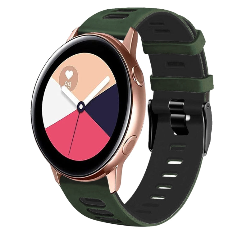 Bracelet de montre en silicone bicolore de 20 mm, pour Samsung Galaxy Watch 4 Classic 42 mm, pour Samsung Galaxy Watch Active 2