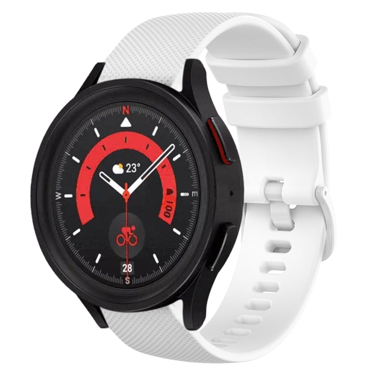 Bracelet de montre en silicone à carreaux de 20 mm de couleur unie, pour Samsung Galaxy Watch5 40 mm, pour Samsung Galaxy Watch5 44 mm, pour Samsung Galaxy Watch5 Pro 45 mm, pour Samsung Galaxy Watch4 40 mm