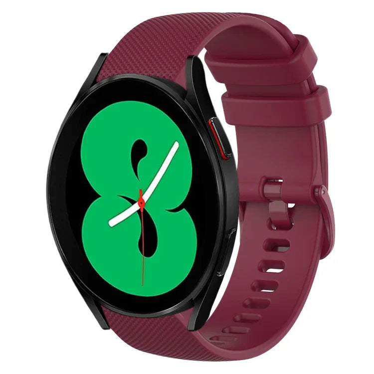 Bracelet de montre en silicone à carreaux de 20 mm, pour Samsung Galaxy Watch4 44 mm, pour Samsung Galaxy Watch4 Classic 46 mm, pour Samsung Galaxy Watch4 Classic 42 mm, pour Samsung Galaxy Watch Active 2