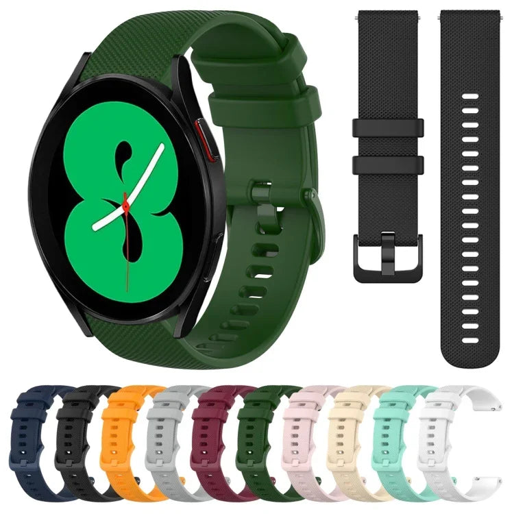 Bracelet de montre en silicone à carreaux de 20 mm, pour Samsung Galaxy Watch4 44 mm, pour Samsung Galaxy Watch4 Classic 46 mm, pour Samsung Galaxy Watch4 Classic 42 mm, pour Samsung Galaxy Watch Active 2