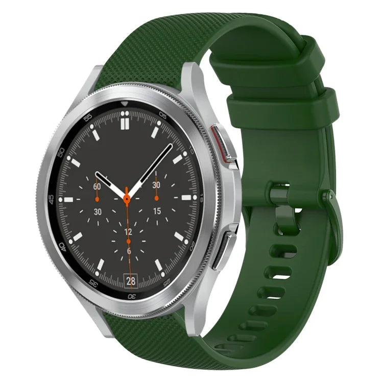 Bracelet de montre en silicone à carreaux de 20 mm, pour Samsung Galaxy Watch4 44 mm, pour Samsung Galaxy Watch4 Classic 46 mm, pour Samsung Galaxy Watch4 Classic 42 mm, pour Samsung Galaxy Watch Active 2