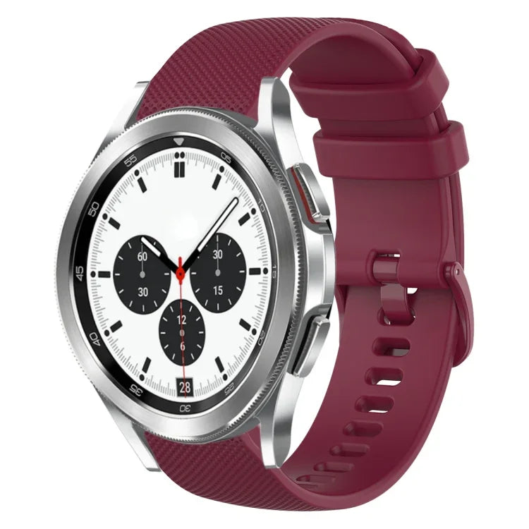 Bracelet de montre en silicone à carreaux de 20 mm, pour Samsung Galaxy Watch4 44 mm, pour Samsung Galaxy Watch4 Classic 46 mm, pour Samsung Galaxy Watch4 Classic 42 mm, pour Samsung Galaxy Watch Active 2