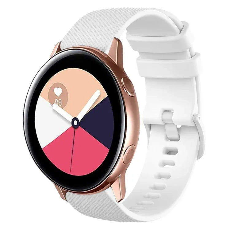 Bracelet de montre en silicone à carreaux de 20 mm, pour Samsung Galaxy Watch4 44 mm, pour Samsung Galaxy Watch4 Classic 46 mm, pour Samsung Galaxy Watch4 Classic 42 mm, pour Samsung Galaxy Watch Active 2