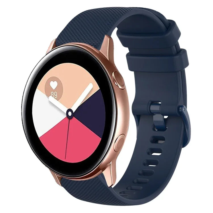 Bracelet de montre en silicone à carreaux de 20 mm, pour Samsung Galaxy Watch4 44 mm, pour Samsung Galaxy Watch4 Classic 46 mm, pour Samsung Galaxy Watch4 Classic 42 mm, pour Samsung Galaxy Watch Active 2