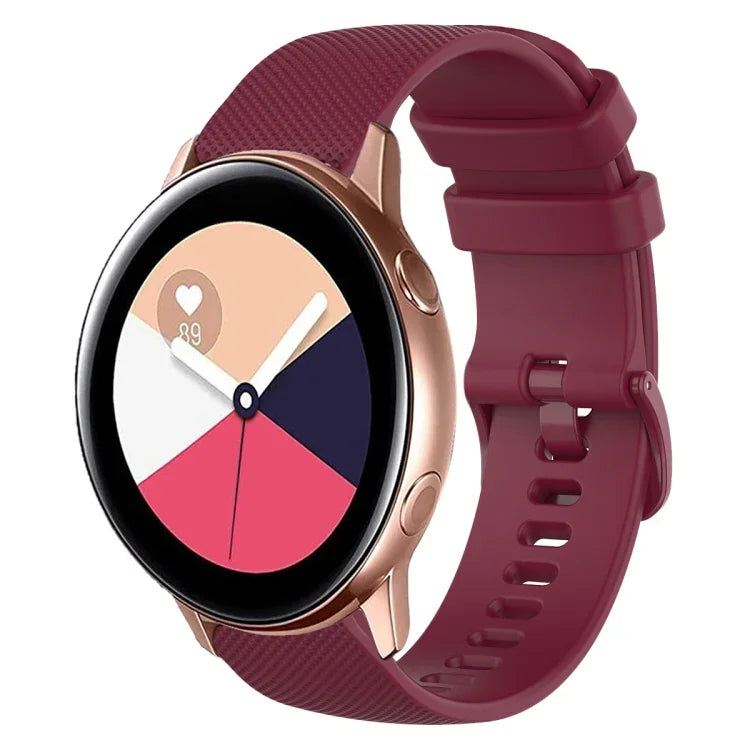 Bracelet de montre en silicone à carreaux de 20 mm, pour Samsung Galaxy Watch4 44 mm, pour Samsung Galaxy Watch4 Classic 46 mm, pour Samsung Galaxy Watch4 Classic 42 mm, pour Samsung Galaxy Watch Active 2